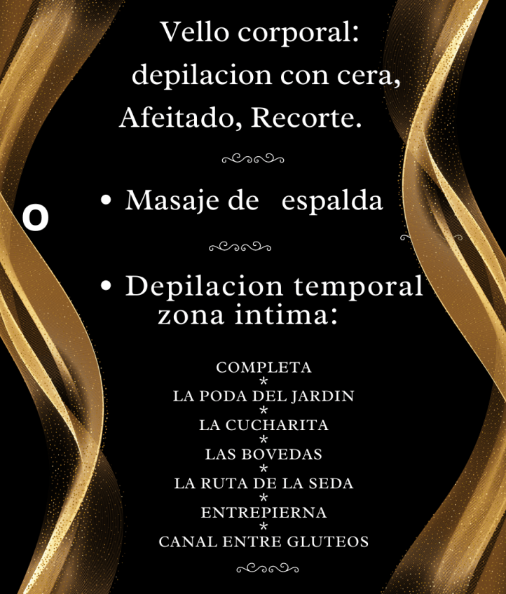 Menu de servicios, depilacion temporal profesional para mujeres en ciudad de panama