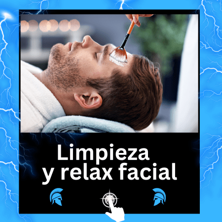 Imagen de un hombre disfgrutando una sesion relajante de limpieza facial